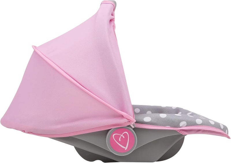509 Crew: Cotton Candy Pink: 3-in-1 Doll Car Seat - Pink, Grey, Polka Dot - for Dolls Up to 18", Multifunctional, Retractable Canopy, Kids Ages 3+ - Image 4